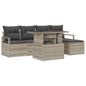 vidaXL &Sigma;&epsilon;&tau; &Kappa;&alpha;&nu;&alpha;&pi;έ &Kappa;ή&pi;&omicron;&upsilon; &mu;&epsilon; &mu;&alpha;&xi;&iota;&lambda;ά&rho;&iota; 6 pcs &Alpha;&nu;&omicron;&iota;&chi;&tau;ό &gamma;&kappa;&rho;&iota;