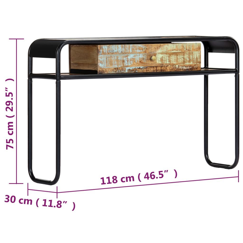 vidaXL Τραπέζι Κονσόλα 118 x 30 x 75 εκ. από Μασίφ Ανακυκλωμένο Ξύλο