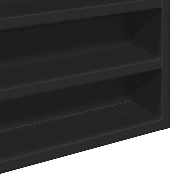 vidaXL Ραφιέρα Μαύρη 100x8,5x75 εκ. από Επεξεργασμένο Ξύλο