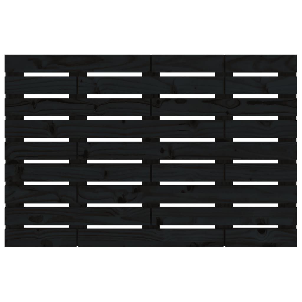 vidaXL Κεφαλάρι Τοίχου Μαύρο 96x3x63 εκ. από Μασίφ Ξύλο Πεύκου
