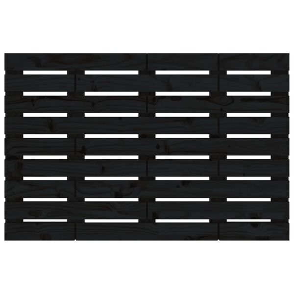 vidaXL Κεφαλάρι Τοίχου Μαύρο 96x3x63 εκ. από Μασίφ Ξύλο Πεύκου