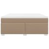 vidaXL Κρεβάτι Boxspring με Στρώμα Καπουτσίνο 180x200 εκ. Συνθ. Δέρμα