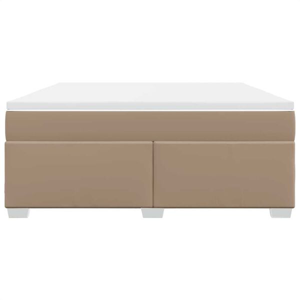 vidaXL Κρεβάτι Boxspring με Στρώμα Καπουτσίνο 180x200 εκ. Συνθ. Δέρμα