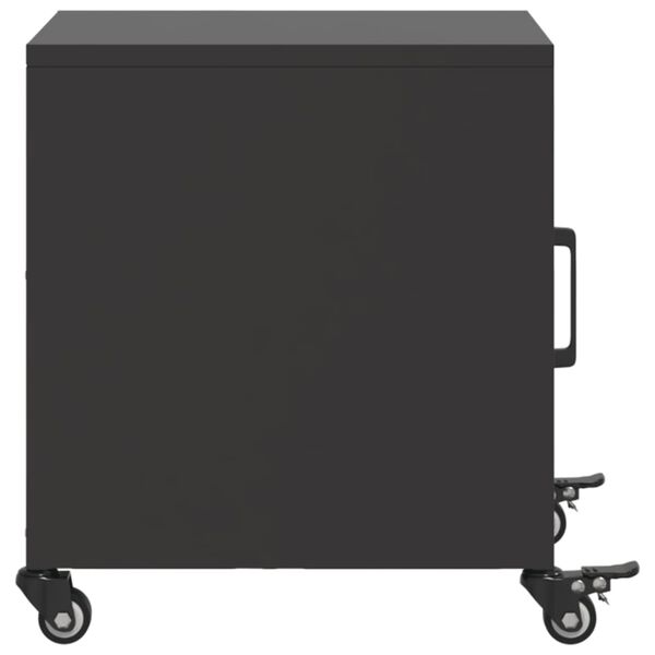 vidaXL Κομοδίνο Μαύρο 36x39x43,5 εκ. από Χάλυβα