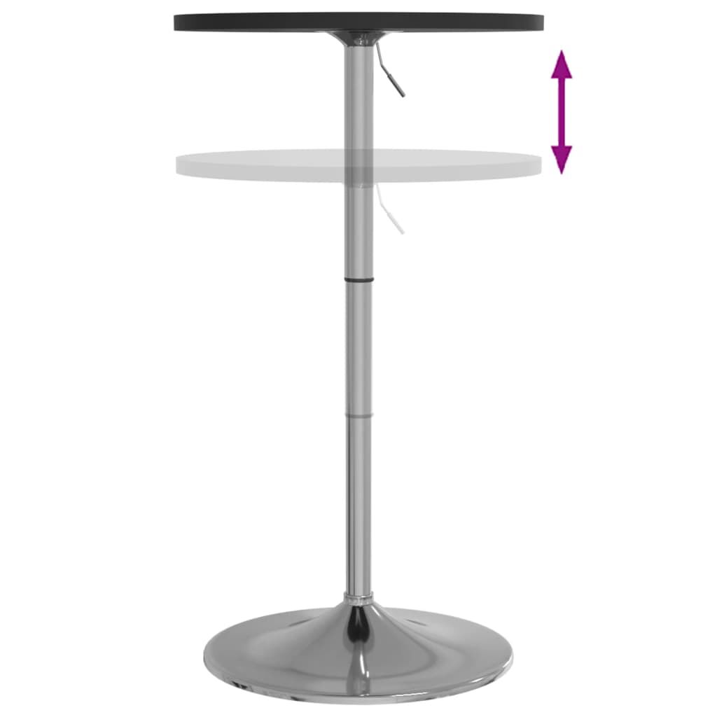 vidaXL Τραπέζι Μπαρ Μαύρο 50x50x90 εκ. Επ. Ξύλο / Επιχρωμιωμένο Ατσάλι