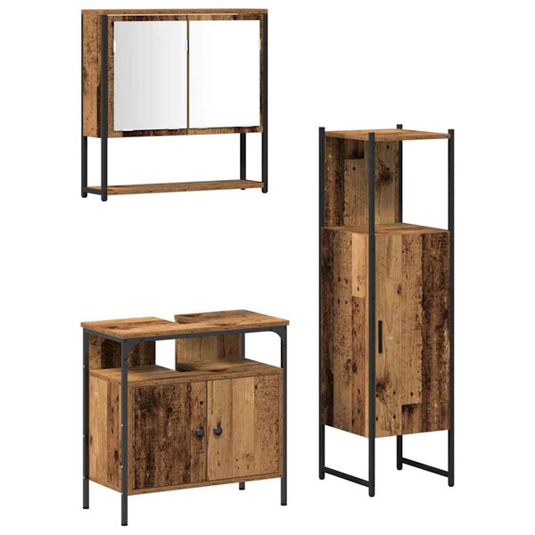 vidaXL &Sigma;&epsilon;&tau; &Epsilon;&pi;ί&pi;&lambda;&omega;&nu; &Mu;&pi;ά&nu;&iota;&omicron;&upsilon; &mu;&epsilon; &rho;ά&phi;&iota; 3 pcs &Kappa;&alpha;&phi;έ &Epsilon;&pi;&epsilon;&xi;&epsilon;&rho;&gamma;&alpha;&sigma;&mu;έ&nu;&omicron; &xi;ύ&lambda;&omicron;