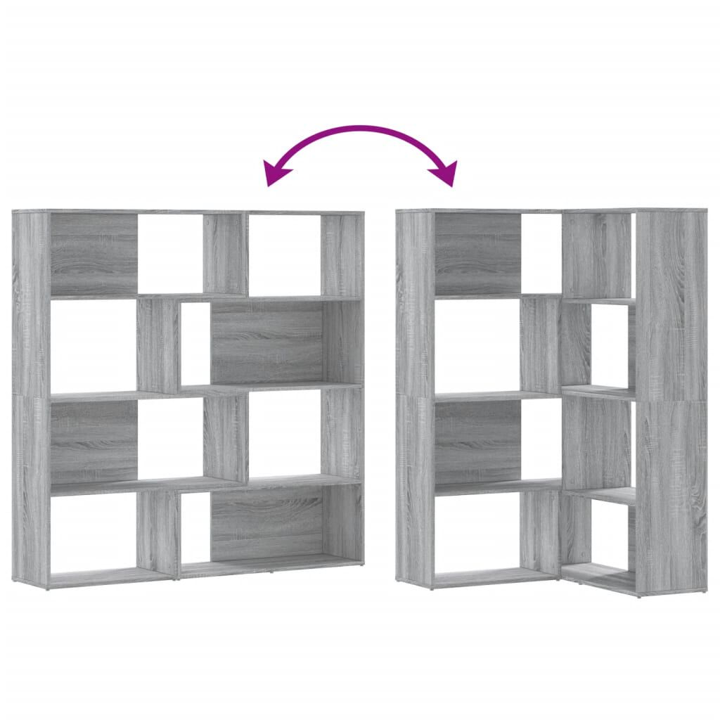vidaXL Βιβλιοθήκη Γωνιακή 4 Επ. Γκρι Sonoma 85x85x140 εκ Επεξ. Ξύλο