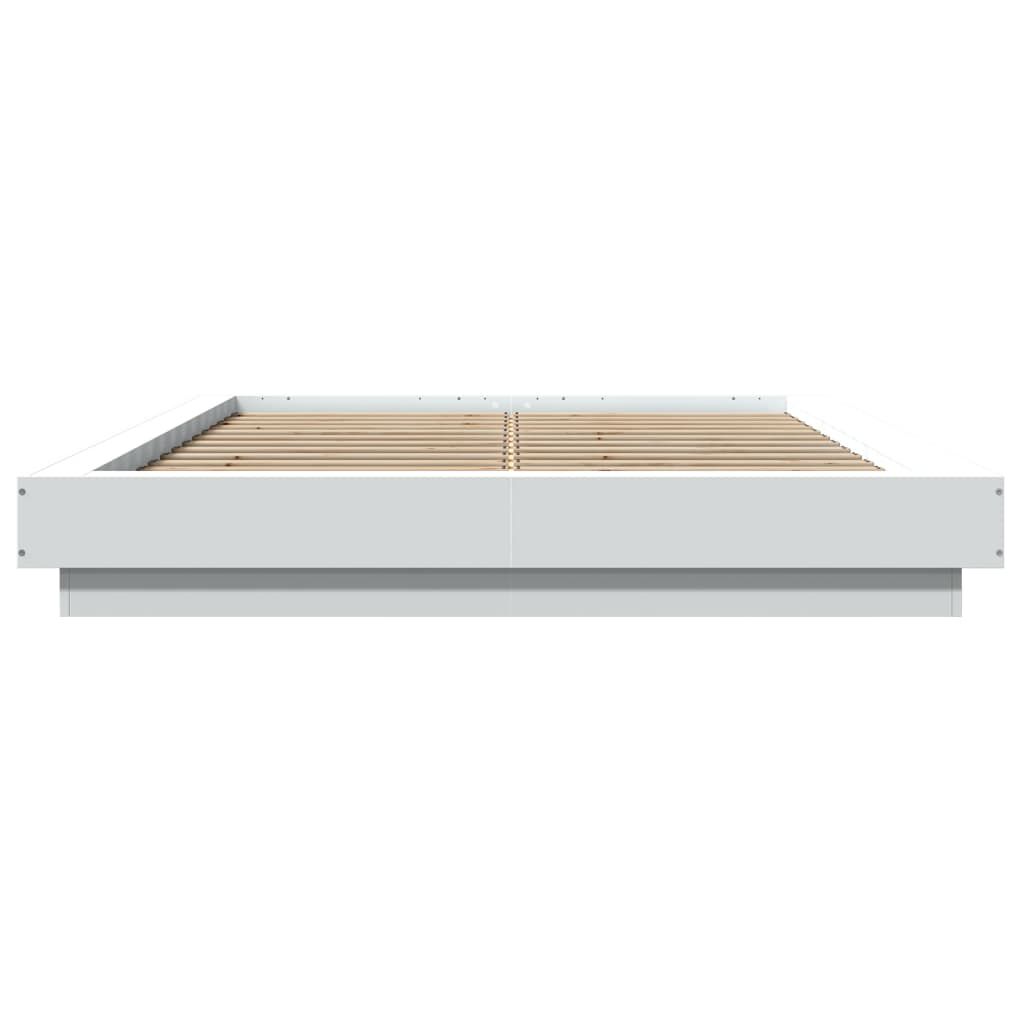 vidaXL Πλαίσιο Κρεβατιού με Φώτα LED Λευκό 120x200 εκ.Επεξ. Ξύλο