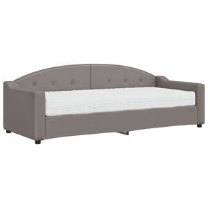 vidaXL Καναπές Κρεβάτι με Στρώμα Taupe 80 x 200 εκ. Υφασμάτινο