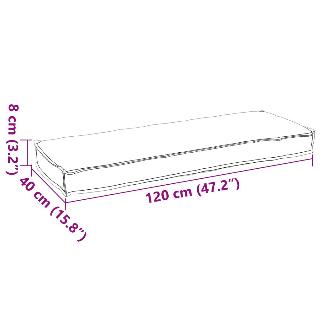 vidaXL Μαξιλάρι Παλέτας για Πάγκο Ανθρακί 120x40x8 εκ. Υφασμάτινος