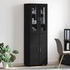 vidaXL Highboard &mu;&epsilon; &rho;ά&phi;&iota; &Mu;&alpha;ύ&rho;&omicron; 60 x 35 x 182 &epsilon;&kappa;. &Epsilon;&pi;&epsilon;&xi;&epsilon;&rho;&gamma;&alpha;&sigma;&mu;έ&nu;&omicron; &xi;ύ&lambda;&omicron;