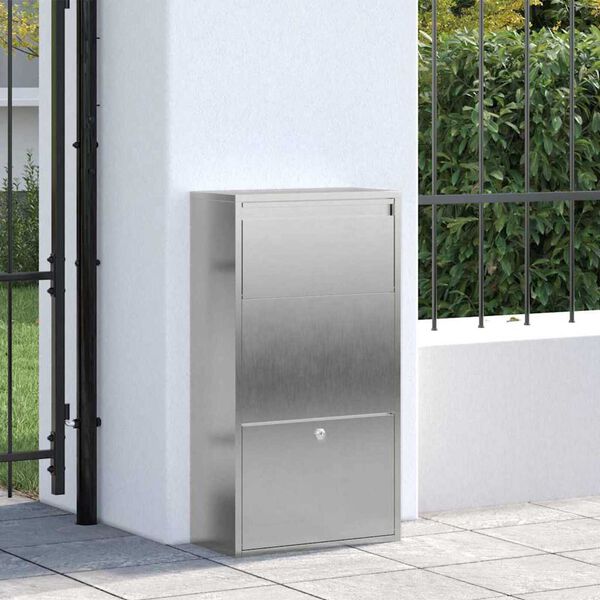 vidaXL Κουτί Ρίψης Πακέτων 44x22x82 cm Ανοξείδωτο Ατσάλι