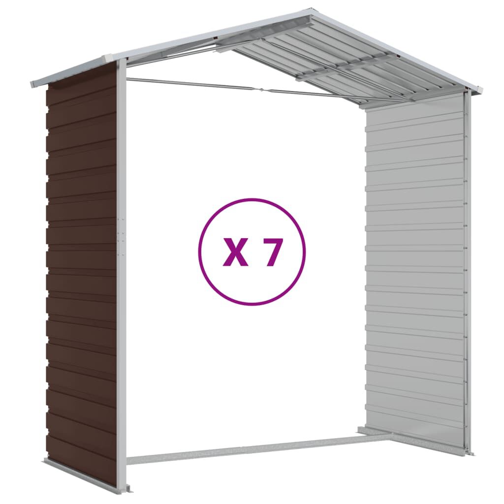 vidaXL Αποθήκη Κήπου Καφέ 191x640x198 εκ. Γαλβανισμένο Ατσάλι