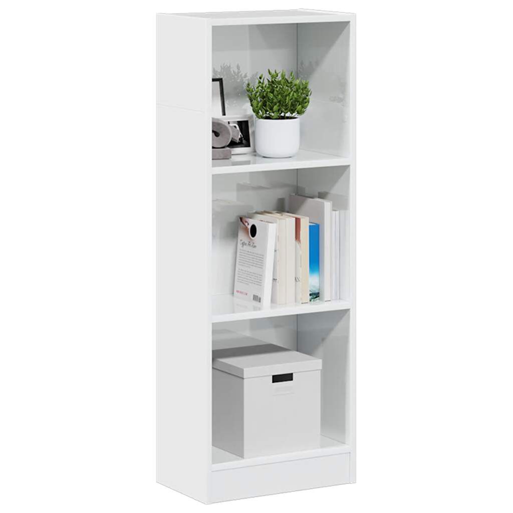 vidaXL Βιβλιοθήκη Γυαλιστερό Λευκό 40x24x109 εκ. Επεξεργασμένο Ξύλο