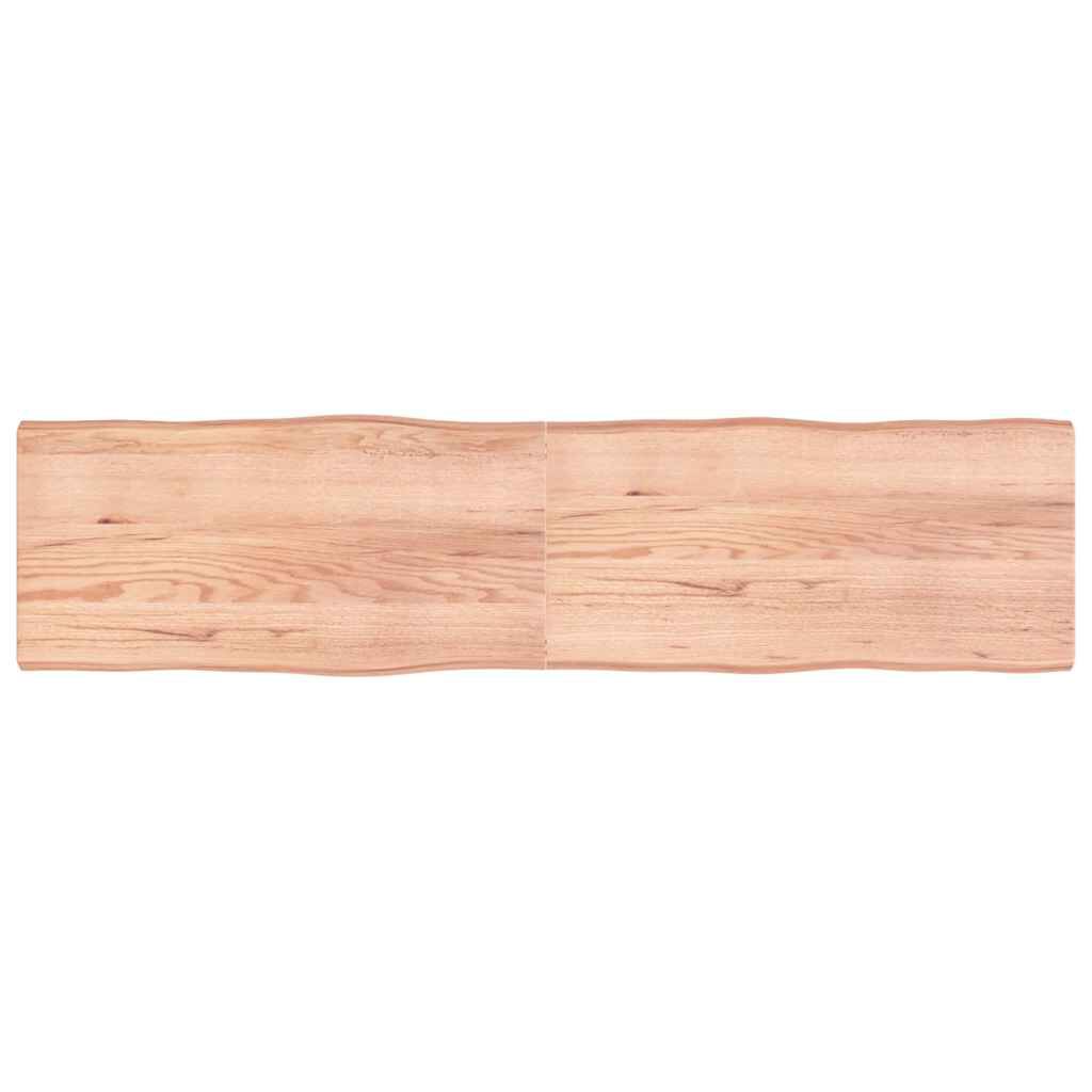 vidaXL Επιφ Τραπεζιού Αν Καφέ 200x50x(2-6)εκ.Ακατέργ. Μασίφ Ξύλο Δρυός