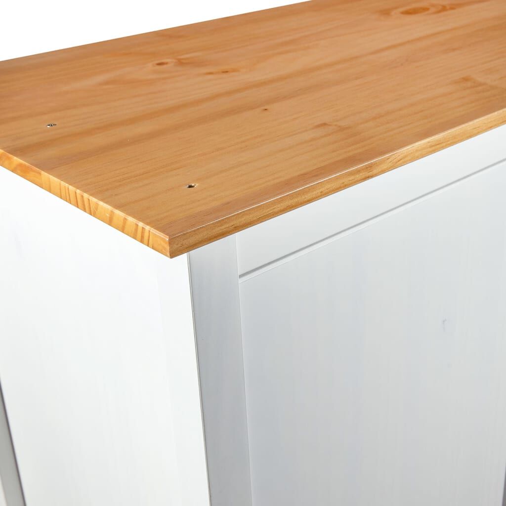 vidaXL Ντουλάπα Hill Τρίφυλλη Λευκή 127x50x170 εκ. Μασίφ Ξύλο Πεύκου
