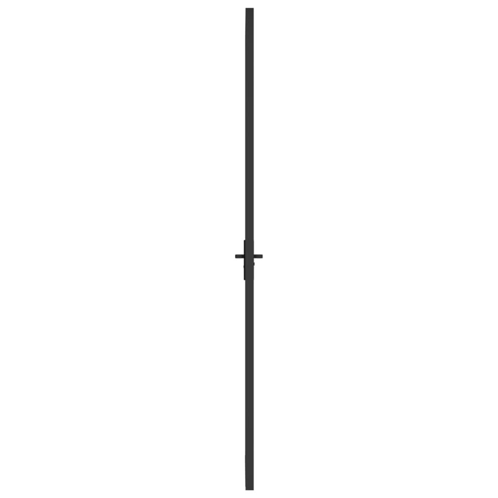 vidaXL Εσωτερική Πόρτα 76x201,5 εκ. Μαύρο Ματ Γυαλί και Αλουμίνιο