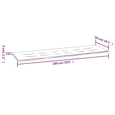 vidaXL Μαξιλάρι Πάγκου Κήπου Γκρι 180 x 50 x 3 εκ. Ύφασμα Oxford