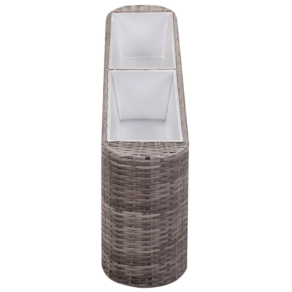 vidaXL Ζαρντινιέρα Υπερυψωμένη Γκρι 120 x 24 x 40 εκ. Συνθετικό Ρατάν