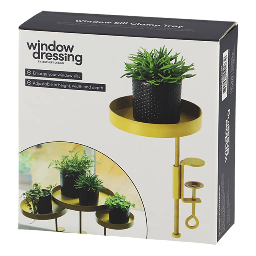 Esschert Design Δίσκος Φυτών με Σφιγκτήρα Στρογγυλός Χρυσός