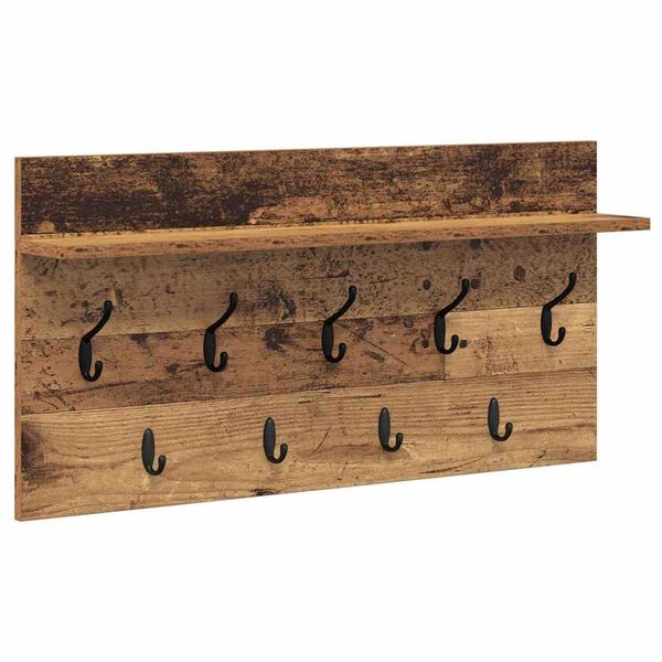 vidaXL Τοίχου Κρεμάστρα Παλαιό ξύλο 80 x 40 x 12 cm Επεξεργασμένο ξύλο