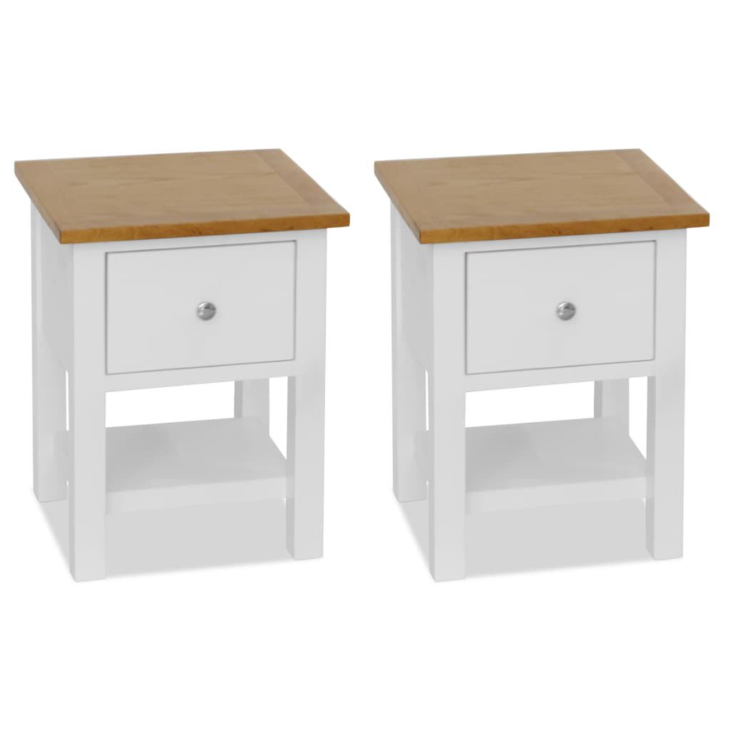 vidaXL Κομοδίνα 2 τεμ. 36 x 30 x 47 εκ. από Μασίφ Ξύλο Δρυός