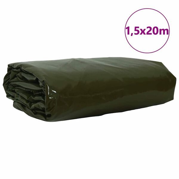 vidaXL &Tau;έ&nu;&tau;&alpha; 650g / m&sup2; &Epsilon;&lambda;&iota;ά &Pi;&rho;ά&sigma;&iota;&nu;&eta; 1,5 x 20 m &Kappa;&alpha;&mu;&beta;ά&sigmaf; &mu;&epsilon; &epsilon;&pi;&iota;&kappa;ά&lambda;&upsilon;&psi;&eta; PVC