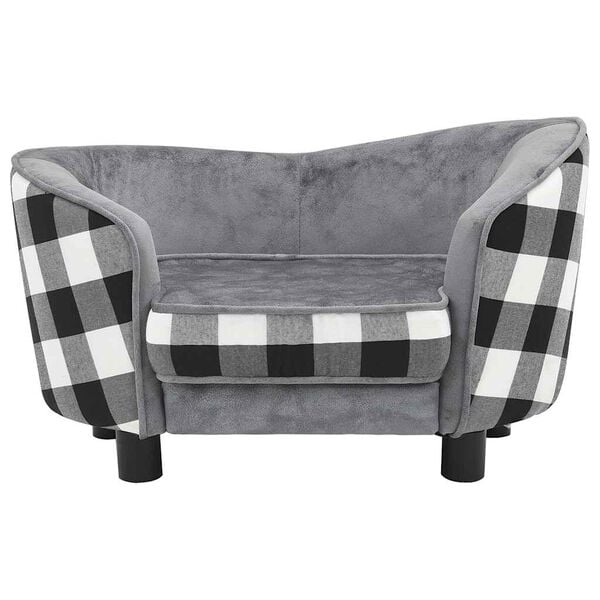 vidaXL Καναπές - Κρεβάτι Σκύλου Γκρι 68 x 38 x 38 εκ. Βελουτέ