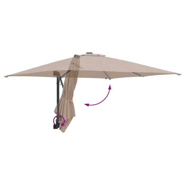 vidaXL Ομπρέλα Κήπου Taupe 248.5 x 247.5 x 160 εκ. ύφασμα
