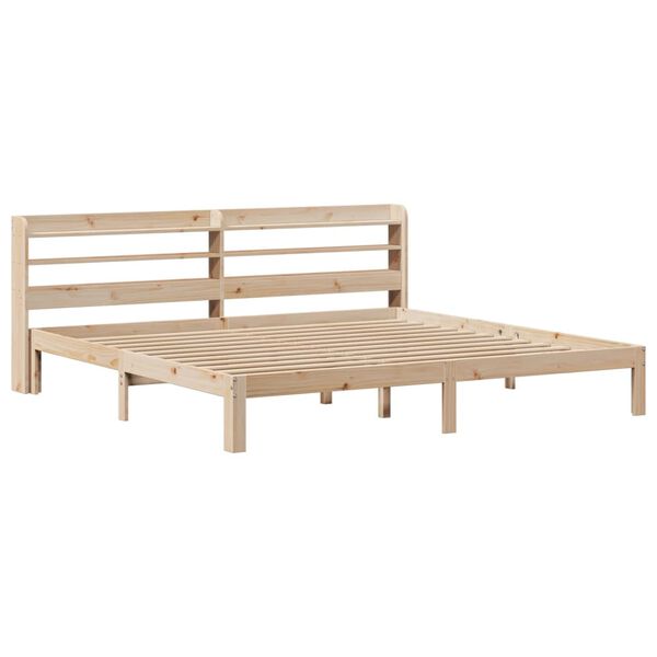 vidaXL Πλαίσιο Κρεβατιού με Κεφαλάρι 180x200 εκ. από Μασίφ Ξύλο Πεύκου