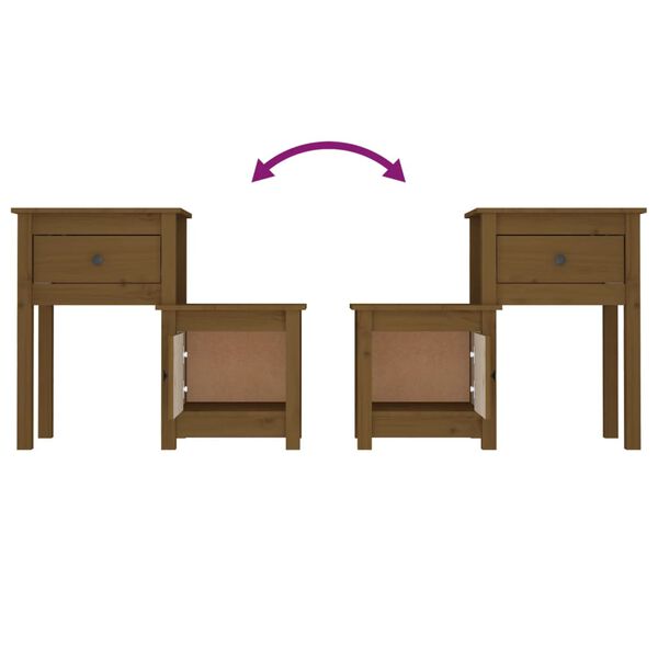 vidaXL Κομοδίνο Γκρι 79,5x38x65,5 εκ. από Μασίφ Ξύλο Πεύκου