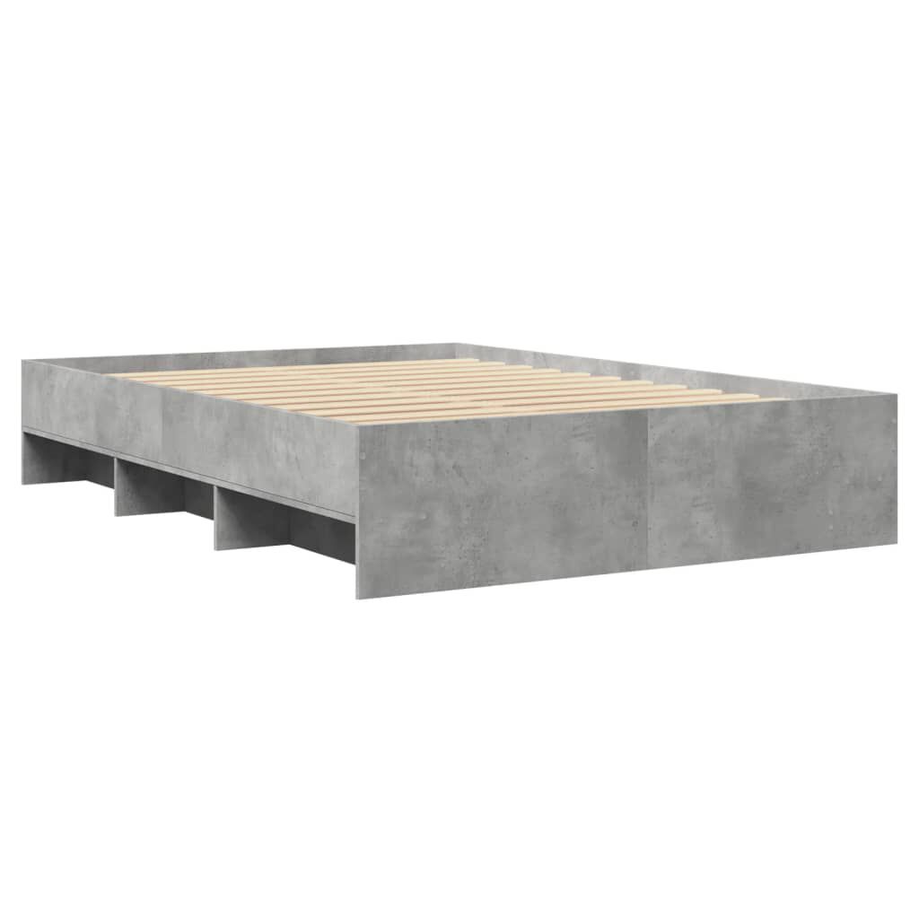 vidaXL Πλαίσιο Κρεβατιού Γκρι Σκυροδέματος 120x190 εκ. Επεξεργ. Ξύλο