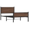 vidaXL Μεταλλικό σκελετό κρεβατιού χωρίς στρώμα καφέ δρυς 107x203 cm