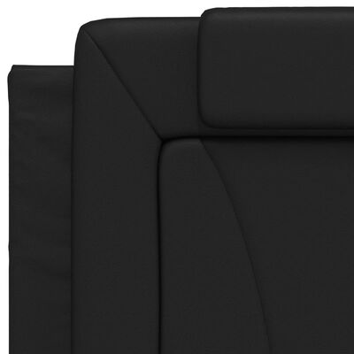 vidaXL Πλαίσιο Κρεβατιού με LED Μαύρο 90x190 εκ. Συνθετικό Δέρμα