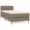 vidaXL Κρεβάτι Boxspring με Στρώμα Taupe 90x200 εκ. Υφασμάτινο