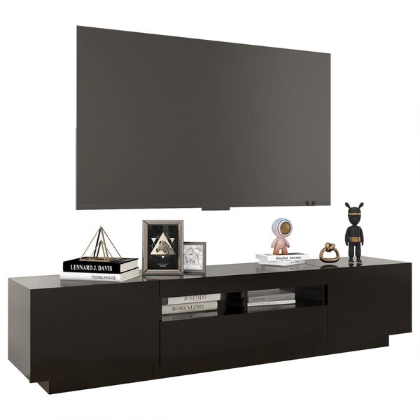 vidaXL Έπιπλο Τηλεόρασης με LED Μαύρο 180 x 35 x 40 εκ.