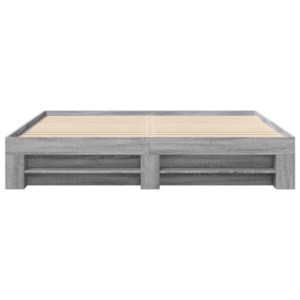 vidaXL Πλαίσιο Κρεβατιού Γκρι Sonoma 200x200 εκ. Επεξεργασμένο Ξύλο