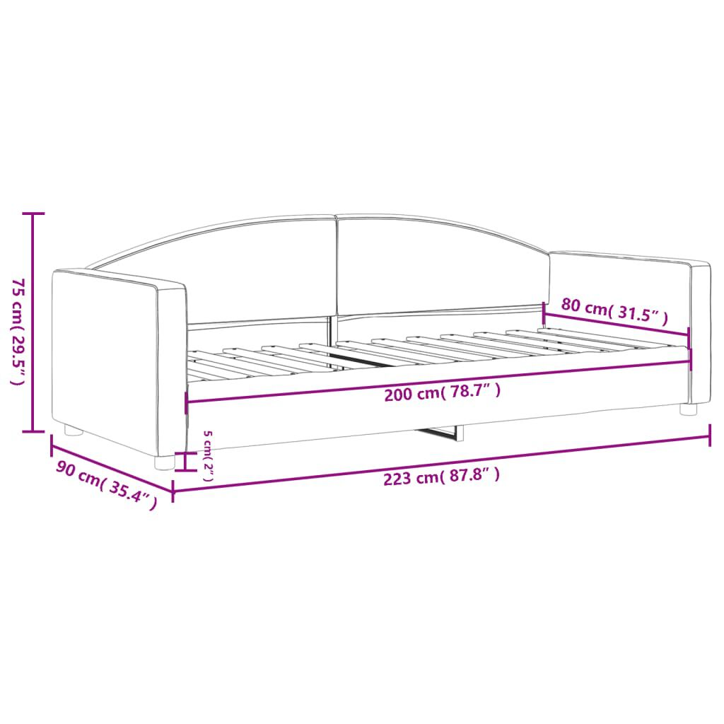 vidaXL Καναπές Κρεβάτι Taupe 80 x 200 εκ. Υφασμάτινος