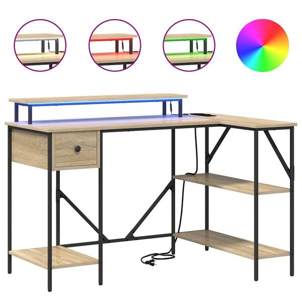vidaXL Γραφείο Δρύς Sonoma 120 x 79 x 86,5 εκ. Επεξεργασμένο ξύλο
