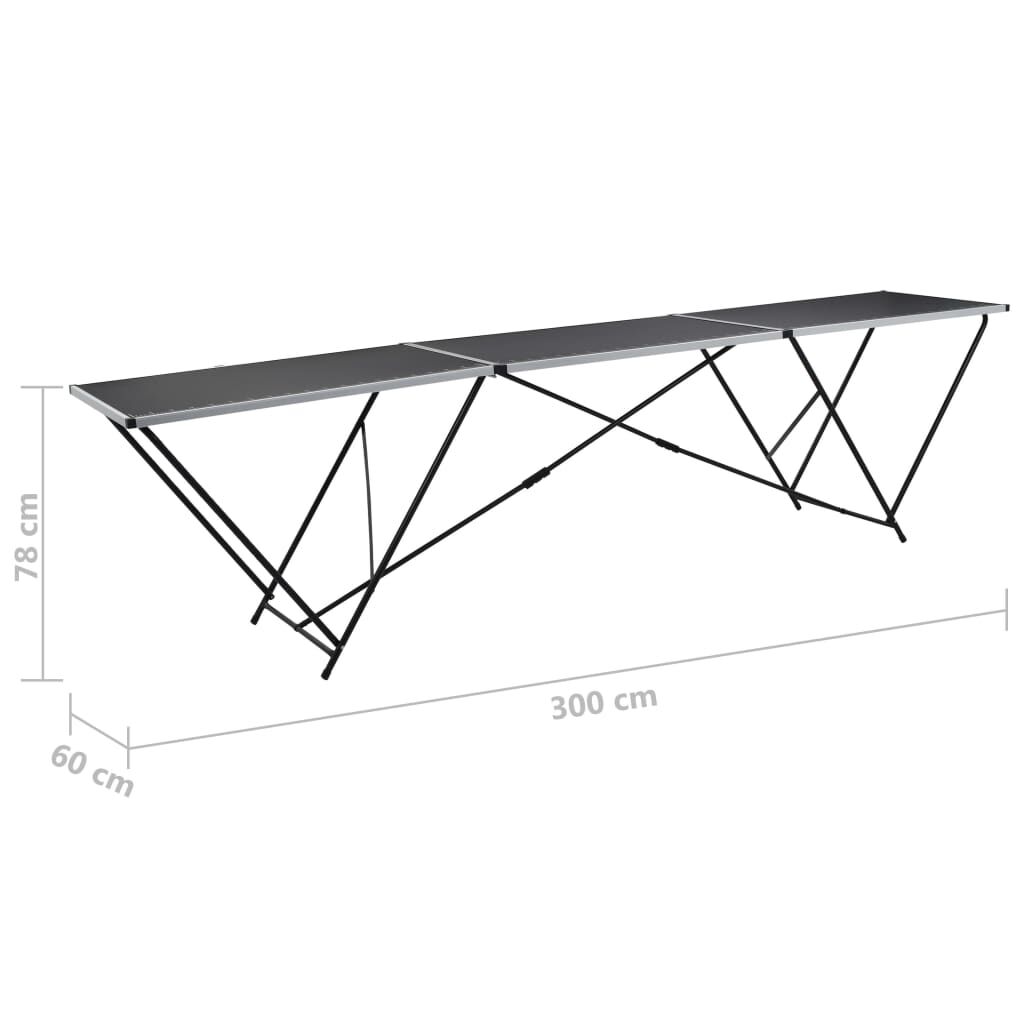 vidaXL Τραπέζι για Κόλληση Ταπετσαρίας 300x60x78 εκ. από MDF/Αλουμίνιο