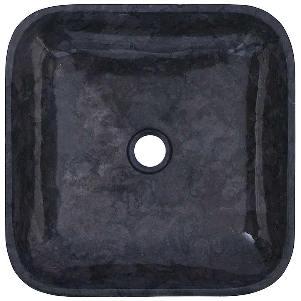 vidaXL Νιπτήρας Μαύρος 40 x 40 x 10 εκ. Μαρμάρινος