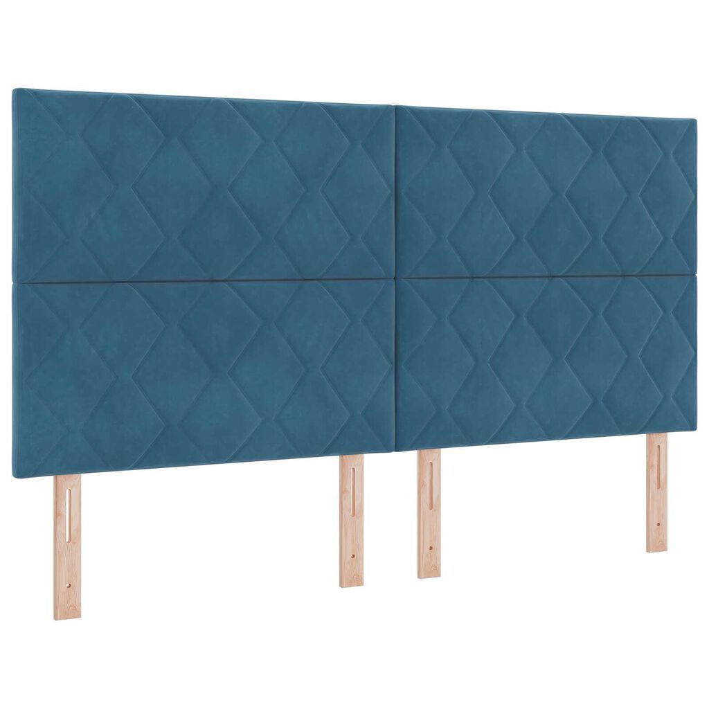 vidaXL Κρεβάτι με Στρώμα Σπαστό Σκούρο Μπλε 180x200 εκ. Βελούδο