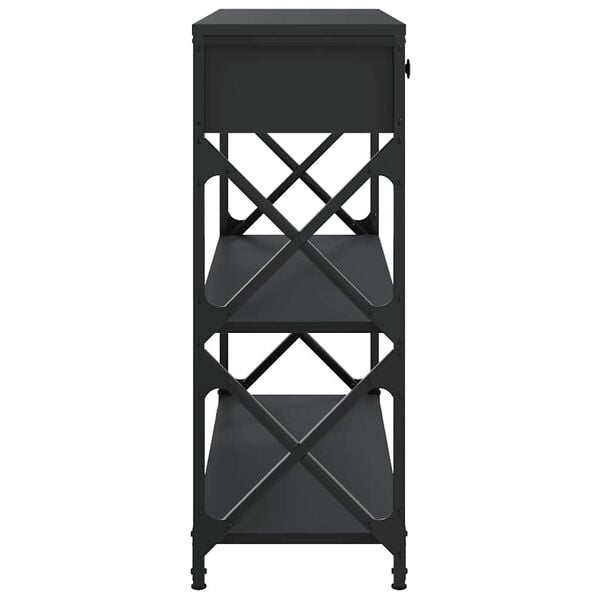 vidaXL Τραπέζι Κονσόλα Μαύρο 75 x 28 x 75 εκ. από Επεξεργ. Ξύλο