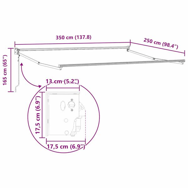 vidaXL Αντιανεμικό Ριγέ πορτοκαλί και καφέ 3,5 x 2,5 μ