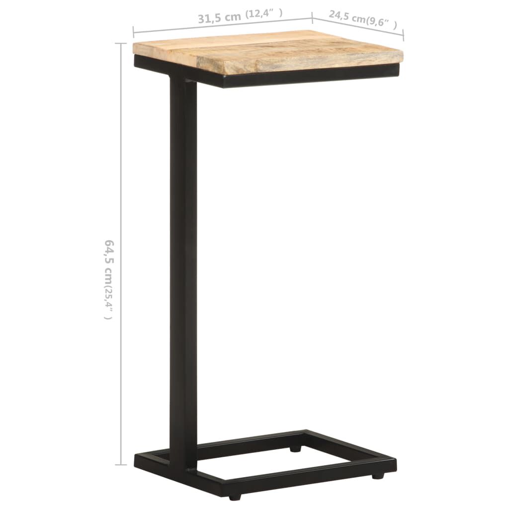 vidaXL Τραπέζια Βοηθητικά 2 τεμ. 31,5x24,5x64,5 εκ. Ακατ. Ξύλο Μάνγκο