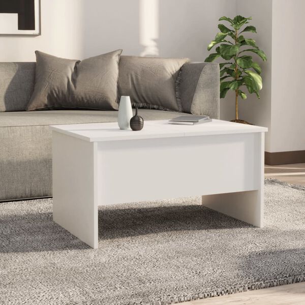 vidaXL Τραπεζάκι Σαλονιού Λευκό 80x50x42,5 εκ. Επεξεργασμένο Ξύλο