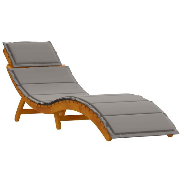 vidaXL Ξαπλώστρα 2 pcs Γκρι 184 x 55 x 64 εκ Μασίφ ξύλο ακακίας