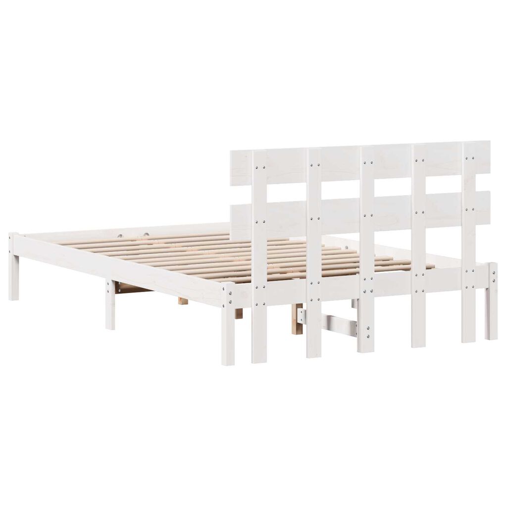 vidaXL Σκελετός Κρεβατιού Λευκό 120 x 190 cm Μασίφ ξύλο πεύκου