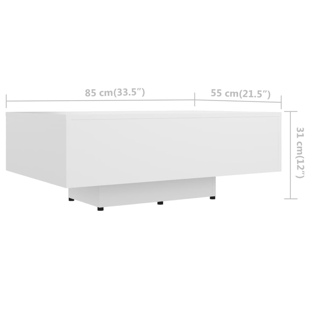 vidaXL Τραπεζάκι Σαλονιού Λευκό 85 x 55 x 31 εκ. από Επεξ. Ξύλο