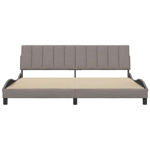 vidaXL Σκελετός Κρεβατιού Χωρίς Στρώμα Taupe 200x200 εκ.Υφασμάτινο